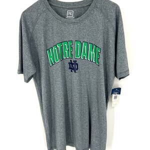 Pro edge NWT Mens University of Notre Dame Gray and Green Short Sleeve T Shirt L